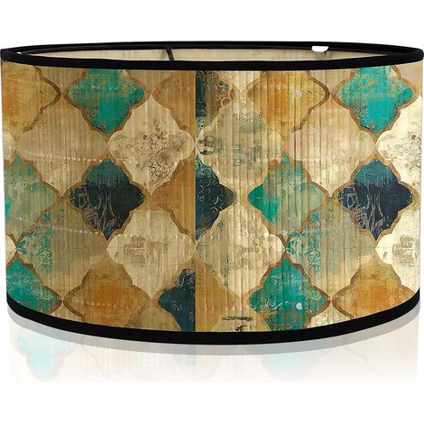 Lampshade: 1 Piece Decorative Rustic Cylindrical Shape, Woven Lamp Cover for Living Room and Bedroom (30 x 20 cm, Yellowish Green) (1/5)