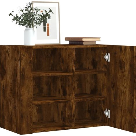 Wandregal Räuchereiche 75x35x60 cm Holzwerkstoff
