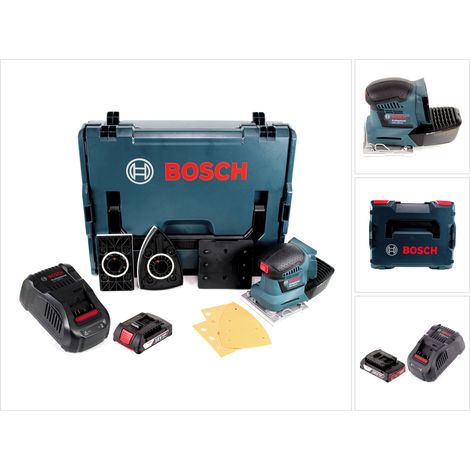 Bosch GSS 18V-10 Akku Schwingschleifer 18V + 1x Akku 2,0Ah + Ladegerät + L-Boxx
