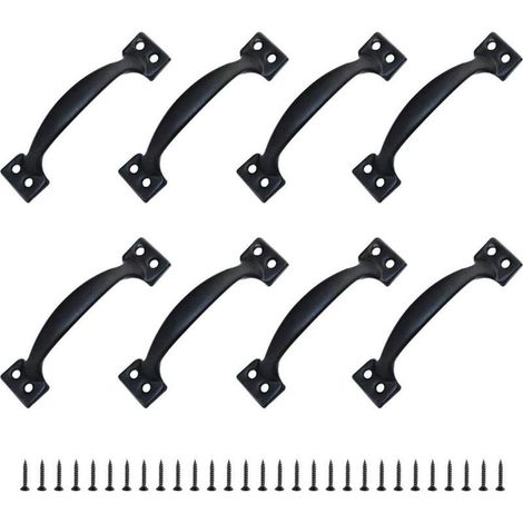 (120 mm) 8 pièces poignées de meubles boutons de porte centre à centre tire poignées en fer rustique pour cuisine porte de grange abri de jardin (1/5)