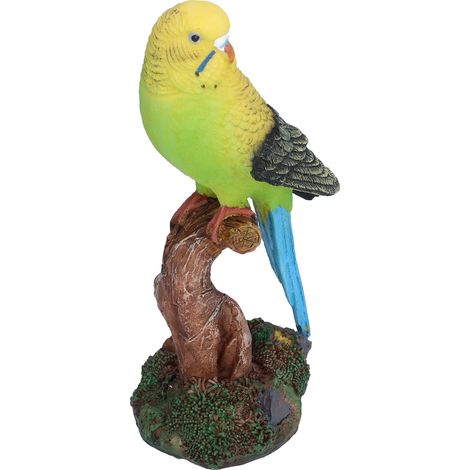 Perroquet ornemental en résine, décoration intérieure, bonsaï, petit modèle d'oiseau, cadeau, artisanat en résine jaune (1/5)