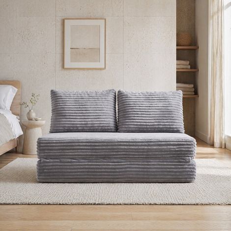 Canapé-lit 140x100x85 cm gris clair, convertible, tissu, sans montage MEUBLIV (1/5)