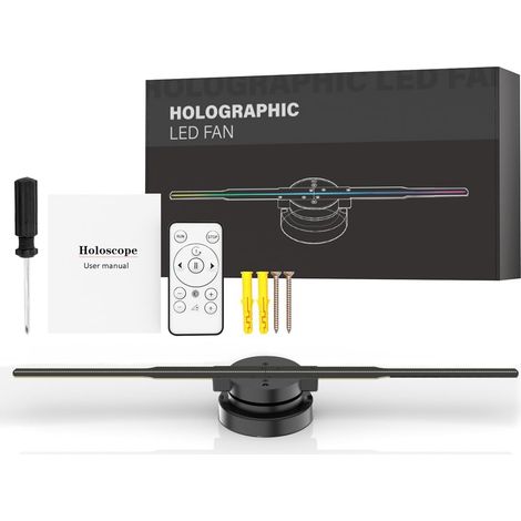 Hologramme 3D de 42 cm avec Wi-Fi, Projecteur Hologramme 3D avec 244 LED, 2200 cd/m² et 1500 vidéos 3D Gratuites, Projecteur Holographique 3D pour Expositions,Magasins,Centres Commerciaux,Festivals,év (1/5)