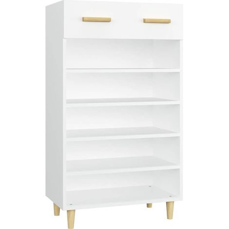 Maison Exclusive - Zapatero de madera contrachapada blanco 60x35x (1/5)