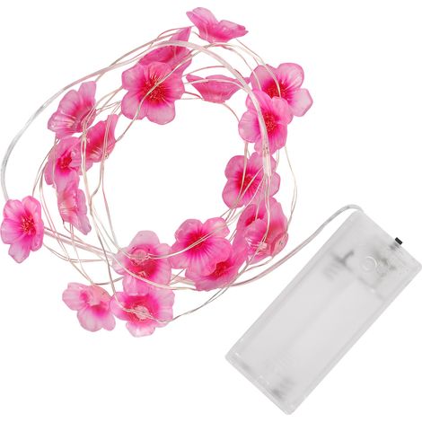 Guirlande lumineuse LED rose rouge extensible à effet scintillant, en plastique, pour décoration extérieure (1/5)