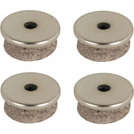 4x patin feutre 20mm rond acier chromé à visser pied table chaise meuble protection sol parquet universel embout (1/2)