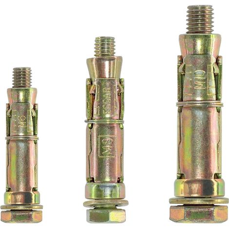 Lot de 20 Boulon d'ancrage, Acier carbone galvanisé, M6 M8 M10, Pour brique et maçonnerie (1/5)