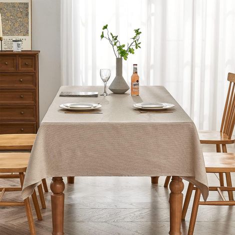 Nappe Beige 120x120 cm, anti-taches, infroissable, lavable