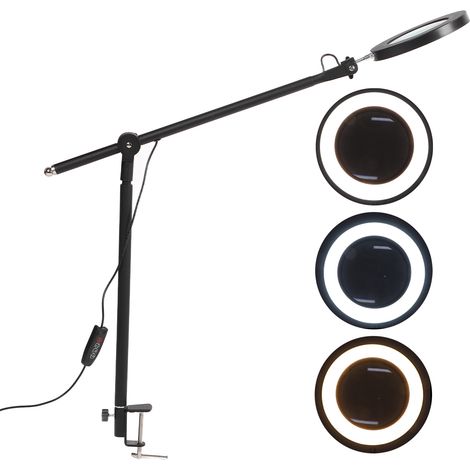 Lampe loupe multifonctionnelle à LED, 3 modes, lampe loupe à pince, lampe loupe rotative (1/5)