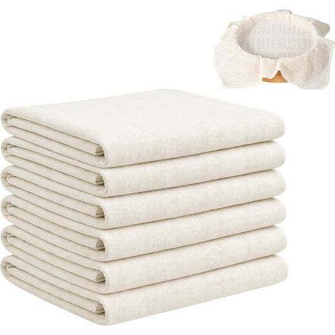 6 Pcs Etamine Alimentaire, 60 x 60cm, Réutilisable Cheesecloth, Chiffon Cuisine Lavable, Étamine Tissu En Coton Non Blanchi Pour Filtrer Vin, Jus, Tofu, Fromage Thé Épices