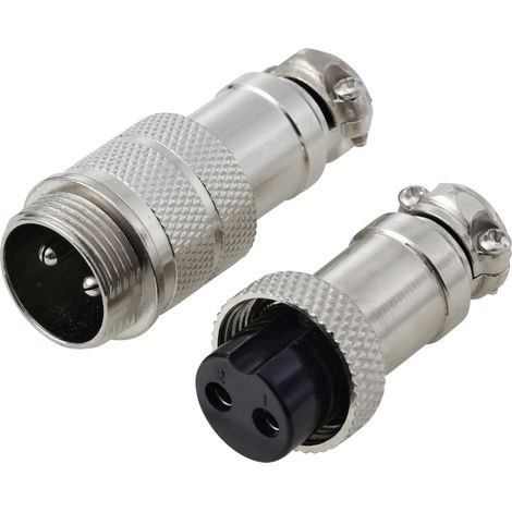TRU COMPONENTS TC-13895596 Connecteur rond mâle, Contact femelle Nombre total de pôles: 2 Série (con