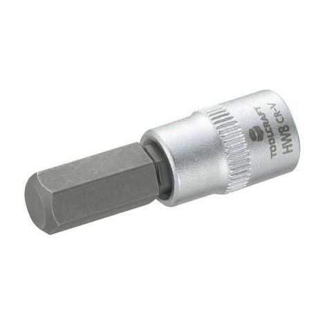 Douille-embout 6 pans intérieurs 8 mm Longueur: 37 mm TOOLCRAFT 816072 Propulseur: 1/4" (6.3 mm) 1 p (1/2)