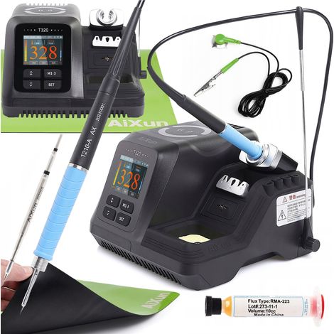 Aixun T320 200W 210 saldatore + punta + tappetino + filo di terra + flussante (1/5)