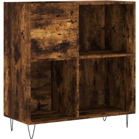 Armoire à disques - Meuble disques de rangement chêne fumé 84,5x38x89 cm bois d'ingénierie fr186 - Maison La Vie