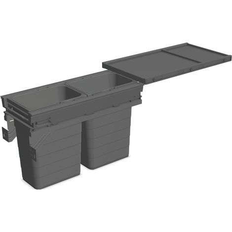 Ninka Mülltrennsystem Set eins2fünf - Einbaumülleimer 2 Fächer für KB 300/NL 500, grau