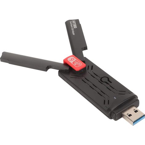 Adaptateur USB WiFi 6, Adaptateur WiFi USB Double Bande 1800 Mbps pour Ordinateur de Bureau, Ordinateur Portable, AX1800 Récepteur de Carte LAN sans Fil Haute Vitesse sans Pilote (1/5)