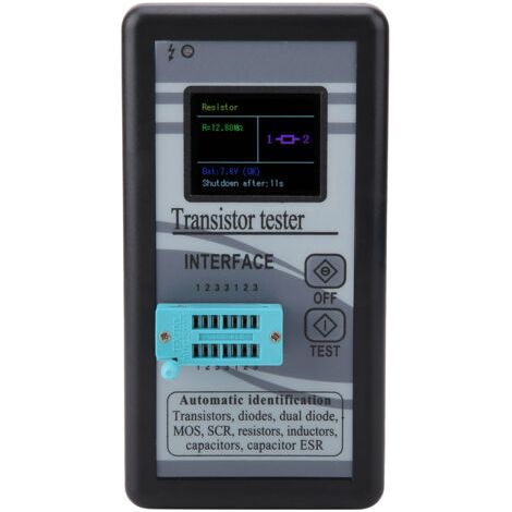 BUNTHAUS Testeur de transistors, capacimètre multifonctionnel portable alimenté par batterie, avec écran LCD M328 pour divers tests électriques (1/5)