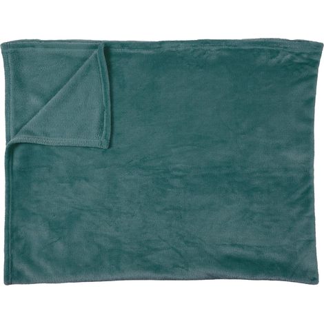 Plaid Flanelle 125x150cm Uni Bleu Canard (1/4)