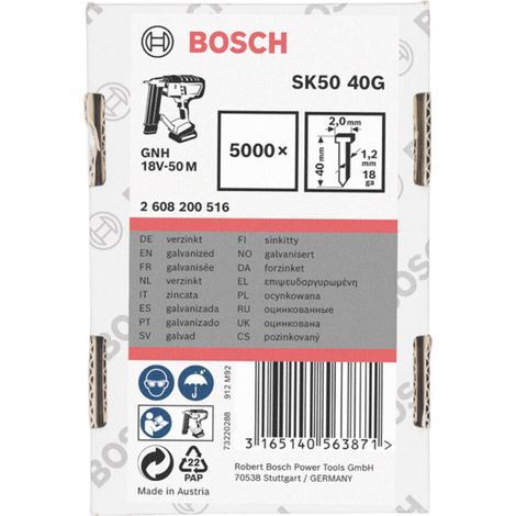Bosch Senkkopf-Stift SK50 40G, 1,2 mm, 40 mm, verzinkt - 2608200516 (1/5)