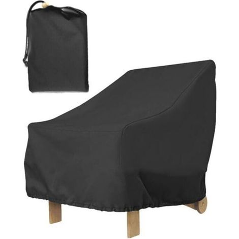 Garden chair cover 80x85x91cm, waterproof 210D, UV-resistant, windproof, includes storage bag.
