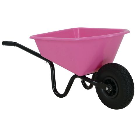 Altrad – Brouette enfant rose 20L – Châssis acier peint antirouille – Roue épaisse pour confort – Convient aux enfants à partir de 3 ans