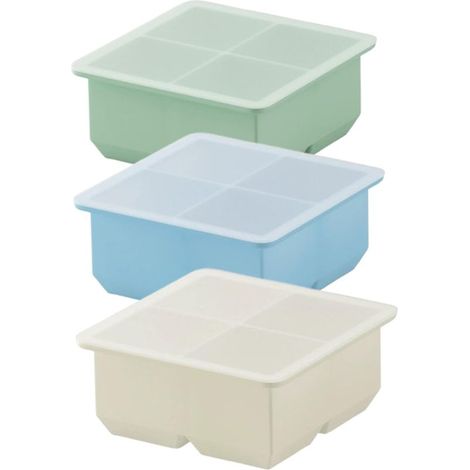 bac à glaçons, 3 plateaux glaçons en silicone avec couvercle, moule de (1/5)