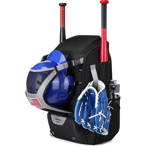 Baseballtasche – 1 Stück – Nylon und Polyurethan – Schuhfach und Nassfach – Sport und Reisen – Schwarz (1/5)