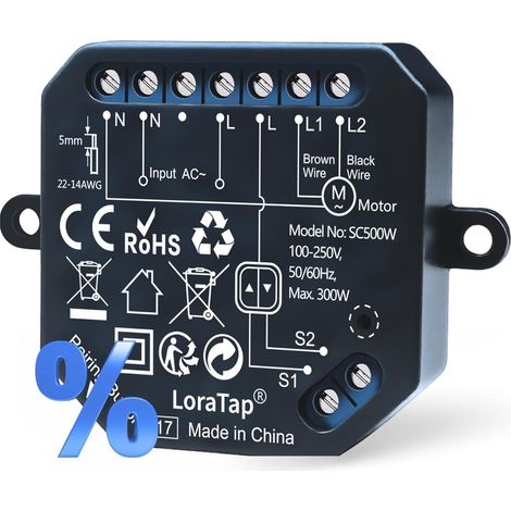 Module Interrupteur Volet Roulant WiFi: Contrôle 0–100% par Appli Ouverture précise sans arrêt manuel – Groupes – Programmation, voix, sans passerelle – Interrupteur conservé – AC 4 fils 300W (1/5)