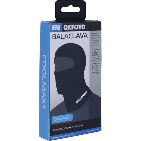 Cagoule universelle Coolmax noire avec large ouverture pour les yeux (OF467)