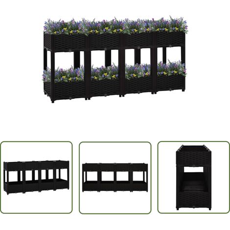The Living Store Lit surélevé 160x40x71 cm Polypropylène - Jardin Surélévé - Bac De Culture - Jardinière Extérieure - Pots De Fleurs - Rangement Extérieur (1/5)