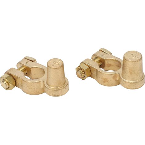 Bornes de batterie pour poteaux bornes de batterie de voiture positifs négatifs SAE selon JIS 1 paire anti fuite en laiton pour voiture (1/5)