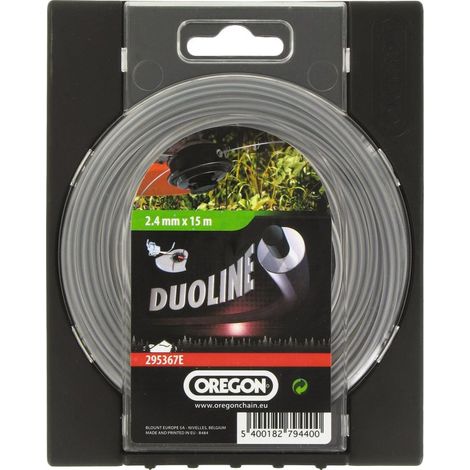 Oregon – Fil débroussailleuse rond Duoline 2.4mm – Longueur 15m – Performance optimale pour coupe nette – Résistance à l'usure 3/5 - 295367E (1/5)