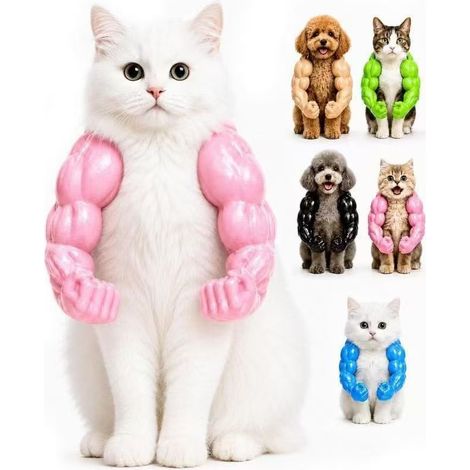 Cat Hulk Arm - Creative Fun Decor Print for Cats, Pets, and Dogs - Pink