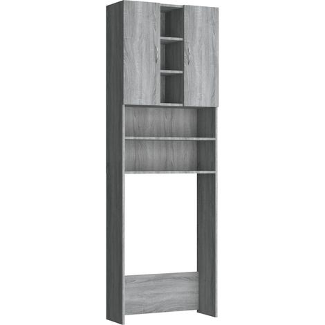 vidaXL Waschmaschinenmöbel Sonoma Grau 64x25,5x190 cm
