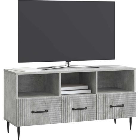 Maison Exclusive - Meuble TV Gris béton 102 x 34,5 x 50 cm Bois d'ingénierie