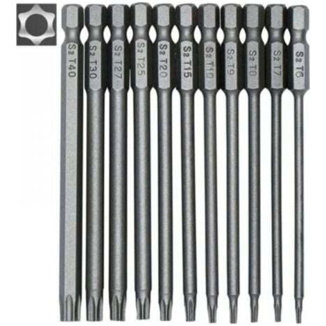FENOPLASTICAJeu de 11 embouts de tournevis longs - Embouts magnétiques - Tige hexagonale 1/4\ (1/4)