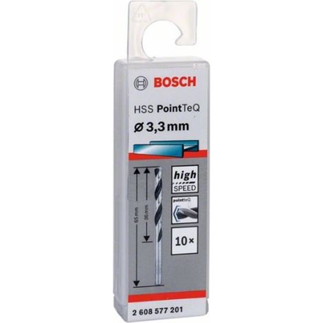 Bosch PointTeQ broca helicoidal acero rápido HSS 3,3 mm