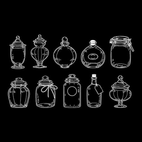 30 stickers PET vintage noir et blanc, petits motifs verre, créatifs, pour scrapbooking, lot de 30, type 3 (1/5)