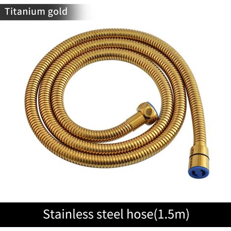(TG Hose) Pommeau de douche à main en laiton brossé doré, douchette de bain noire mate, pommeau de douche effet pluie blanc, finition chromée économique (1/4)