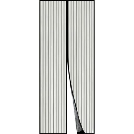 Porta con zanzariera magnetica, tenda a rete, chiusura magnetica dall'alto verso il basso con chiusura automatica, mantiene l'aria fresca all'interno (90 x 210 cm, nero)
