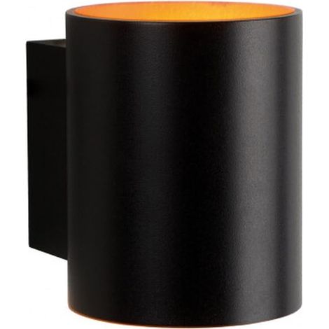 Applique murale ronde noire avec culot G9, design moderne, idéale pour éclairage intérieur