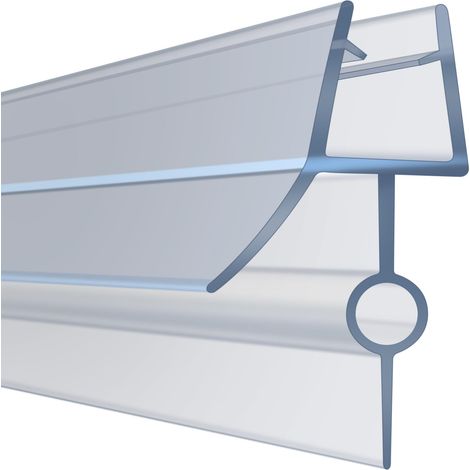 Joint Porte Douche, 100CM 2PCS Barrière de Douche pour Vitre 4-6mm, Joint de Douche pour Paroi en Verre, Joint d'Étanchéité Cabine Douche Barrière Pliable, PVC Extra-épais (Transparent) (1/5)