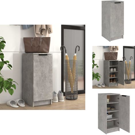 Armoire à chaussures Gris béton 30x35x70 cm Bois d'ingénierie - Armoire À Chaussures - Meuble Rangement - Organisation Chaussures - Stockage Chaussures - Étagère Chaussure (1/5)