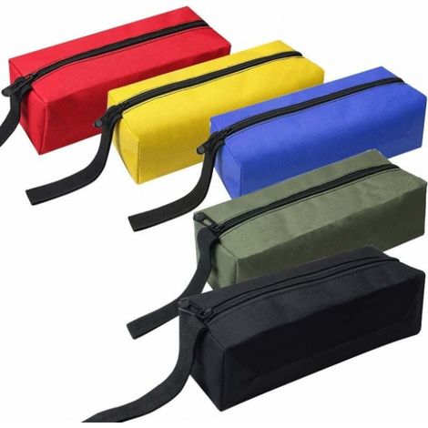 Sollbry 5 Pcs Pack Fermetures éclair Utilitaire impermeabile en Tissu Pochettes/Plus Petite des vis Clous Outils Les organisateurs Bourse/Trousse boulons et écrous Sac Régler (1/5)