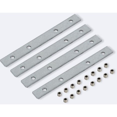 Kit Unión Recta para Barra Lineal Timmy  Plateado
