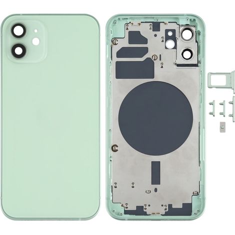 Cover posteriore in vetro con cornice per iPhone 12 Verde