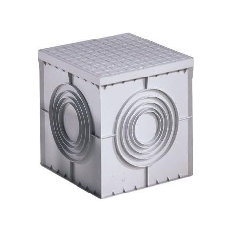 Gewiss – Chambre de tirage carrée 400x400mm – Fond plat défondable – Couvercle haute résistance – DX59801