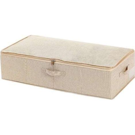 Coffre rangement pliable résistant humidité couvercle grande capacité, pour couettes tissu vêtements (1/4)