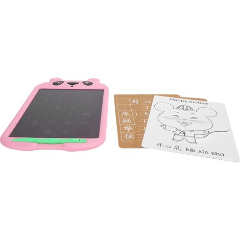 Tableau blanc LCD 10 pouces, tablette graphique pour enfants, rose, couleurs vives, idéal pour l'écriture manuscrite. (1/5)