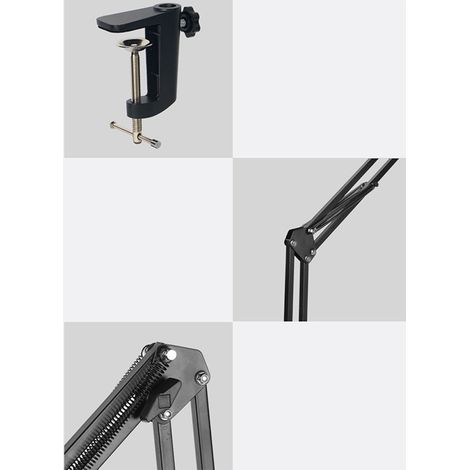 LED-Leseleuchte mit langem, faltbarem Arm, Augenschutz, USB-Anschluss, inklusive Klemme, 12 W, Schwarz (1/5)